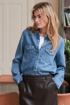 Sale Neo Noir Roger Denim Shirt 162889 843