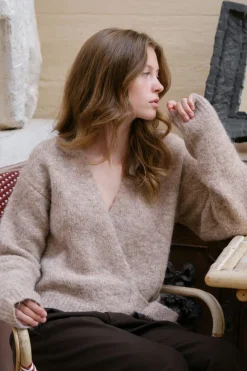 Clearance Neo Noir Ronia Fluffy Wrap Knit Cardigan 166619 976