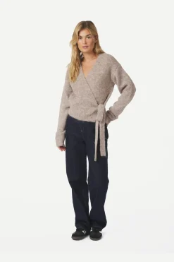 Clearance Neo Noir Ronia Fluffy Wrap Knit Cardigan 166619 976