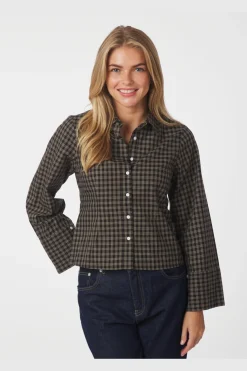 Discount Neo Noir Rosa Mini Check Shirt 167089 100