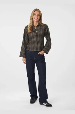 Discount Neo Noir Rosa Mini Check Shirt 167089 100