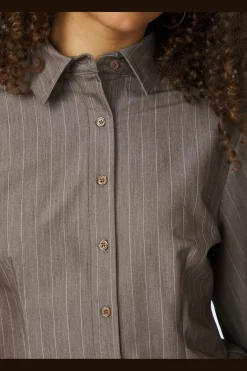 Discount Neo Noir Rosa Pinstripe Melange Shirt 167016 306