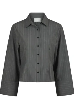 Neo Noir Rosa Pinstripe Shirt Grey