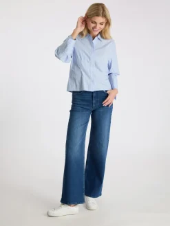 Sale Neo Noir Rosa Stripe Shirt Light Blue