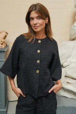 Neo Noir Rosella Boucle Mini Jacket 166488 100