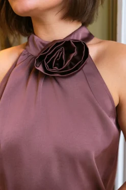 Neo Noir Rosette Heavy Sateen Top 164817 393