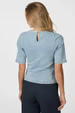 Hot Neo Noir Rosia Denim Emb Top 165734 145