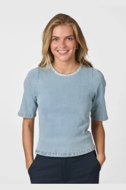 Hot Neo Noir Rosia Denim Emb Top 165734 145