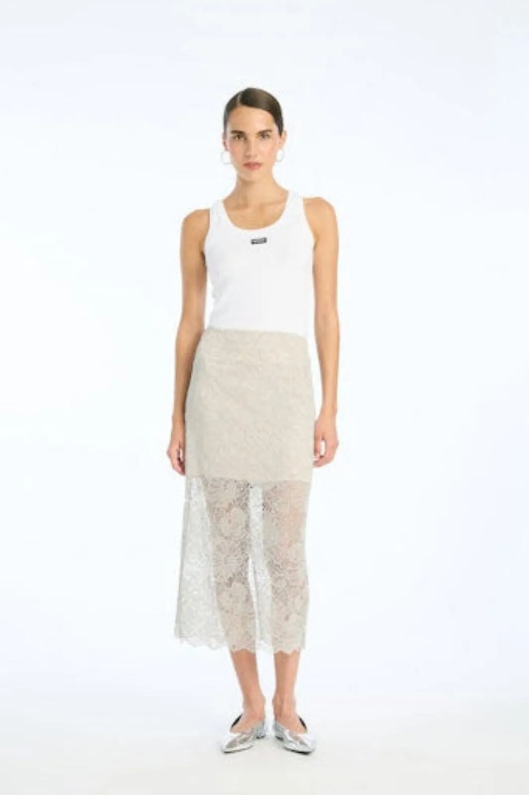New Rotate Ruffle Hem Tank Top 115281400 400 Bright White