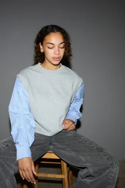 Best Co´Couture Sabinacc Mix Shirt Sweat 47010 138