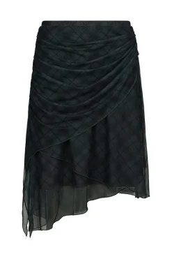 Neo Noir Saffron Check Mesh Skirt 167206 104