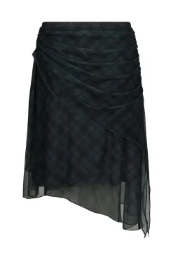 Neo Noir Saffron Check Mesh Skirt 167206 104