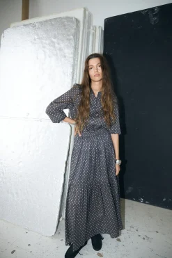 New Lollys Laundry Sagill Maxi Dress Ls25516-3001 23 Dark Blue