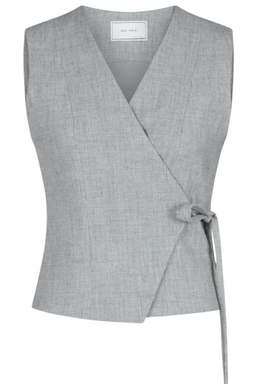 Sale Neo Noir Samara Wrap Waistcoat Grey Melange