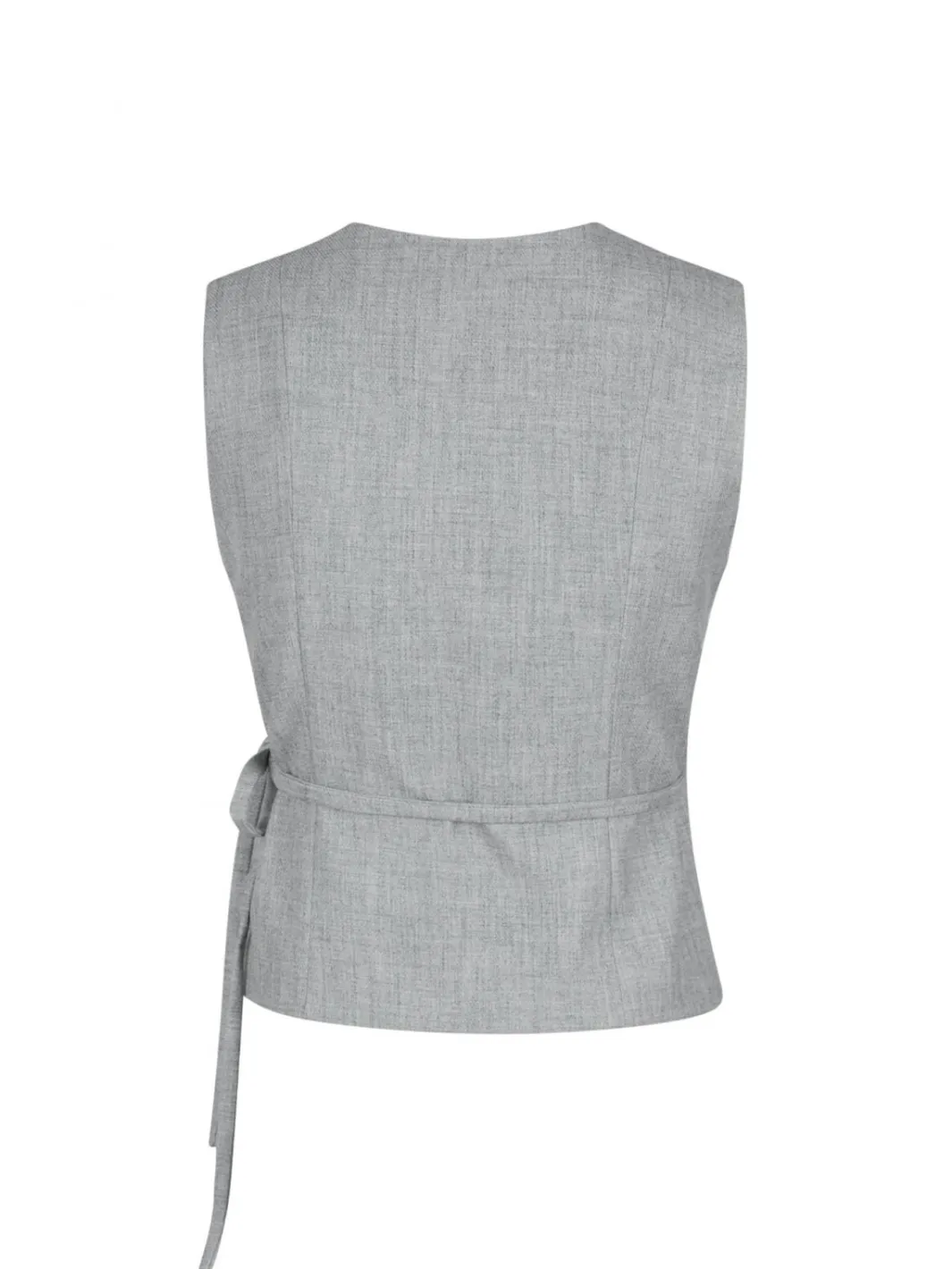 Sale Neo Noir Samara Wrap Waistcoat Grey Melange