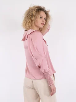 Discount Neo Noir Sandie Sateen Blouse Light Pink