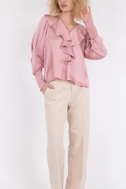 Discount Neo Noir Sandie Sateen Blouse Light Pink
