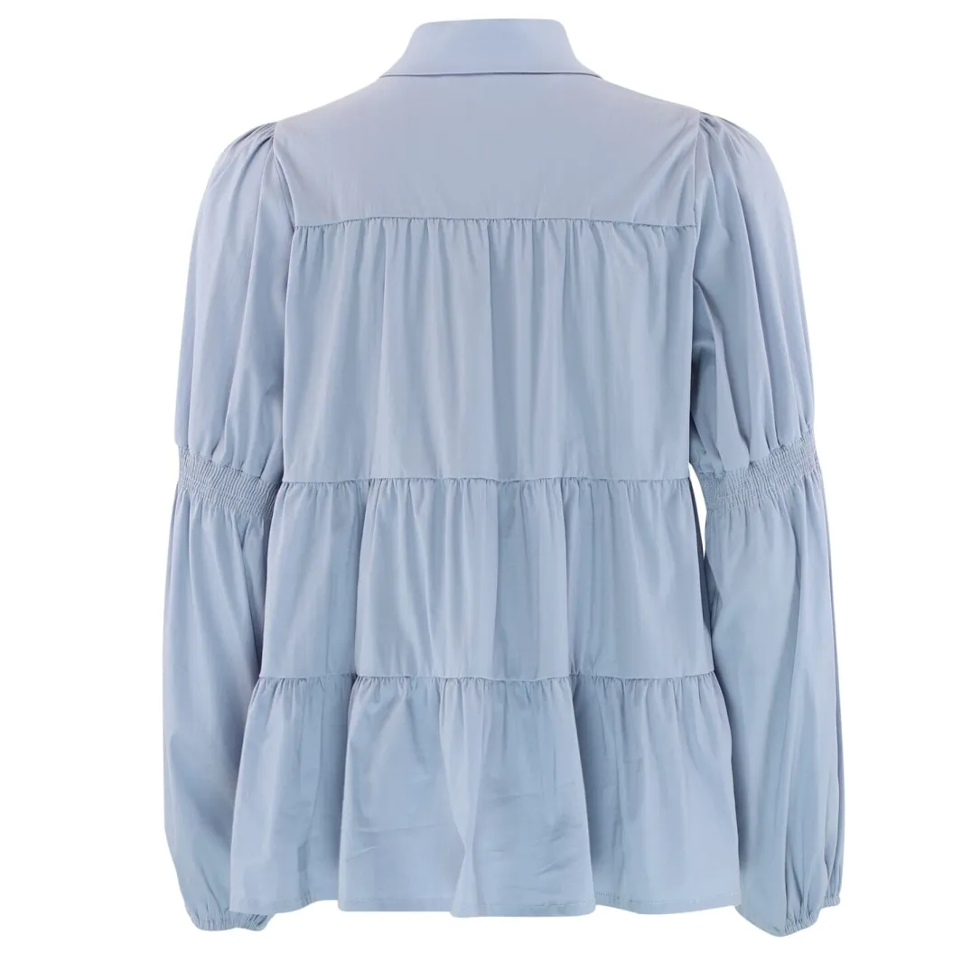 New Continue Sanna Gold Buttons 15085 Light Blue