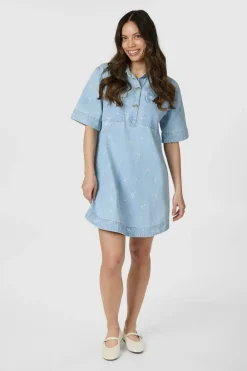 Hot Neo Noir Saras Denim Emb Dress 166045 145