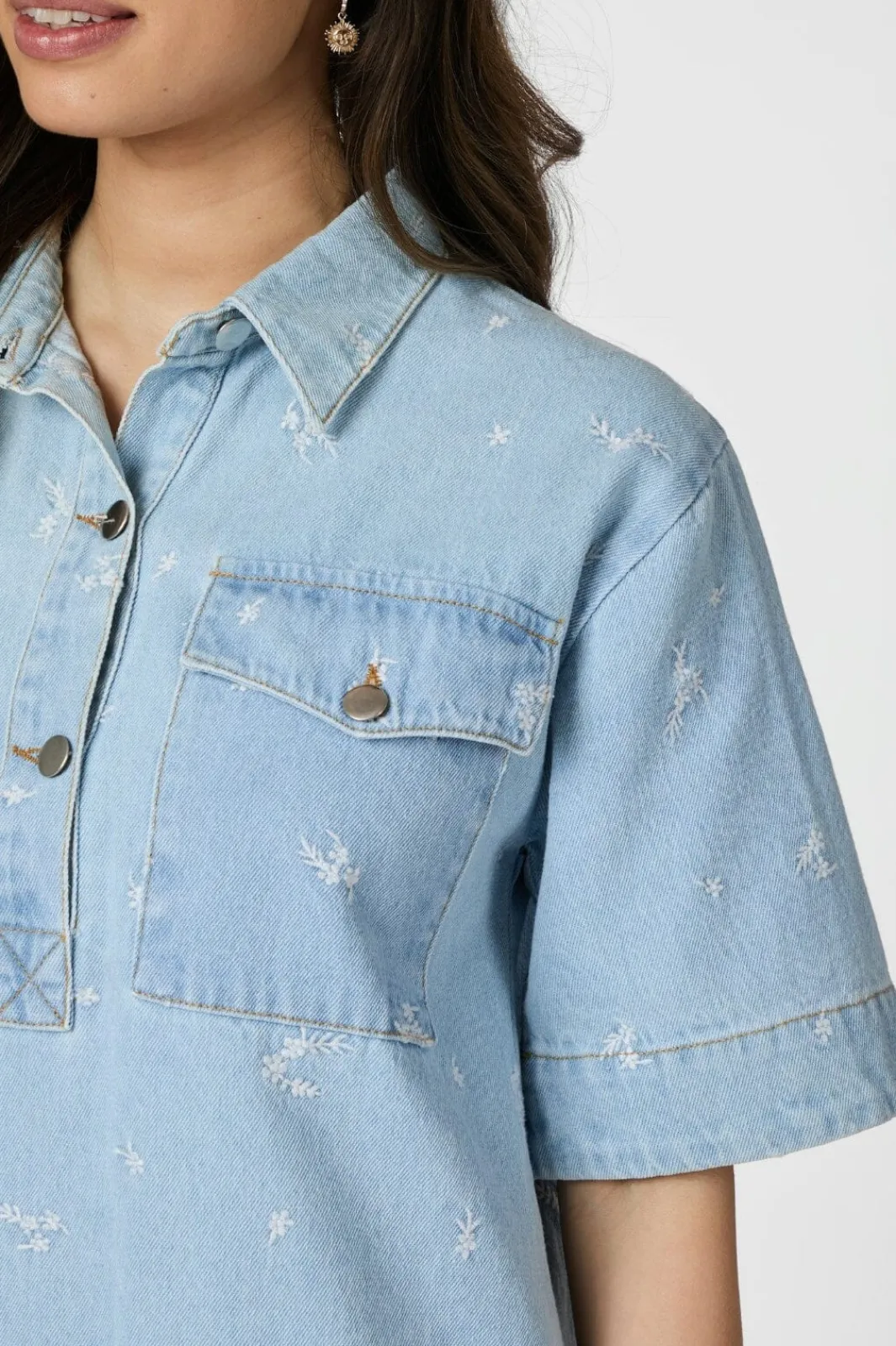 Hot Neo Noir Saras Denim Emb Dress 166045 145