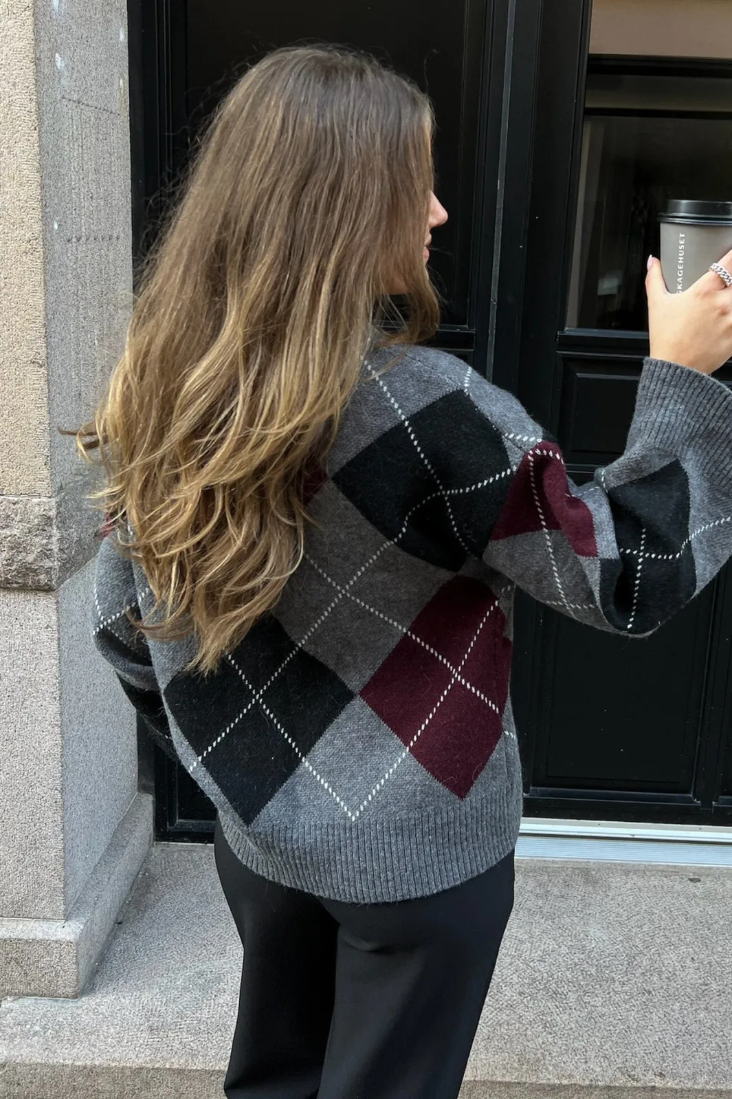BYIC Saschaic Cardigan D076 Grey Argyle