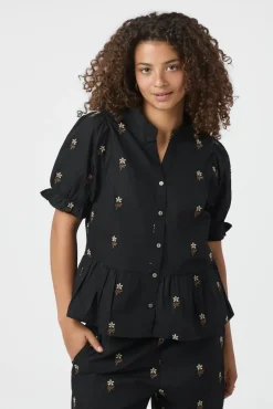 Neo Noir Savy Flower Emb Blouse 166791 100