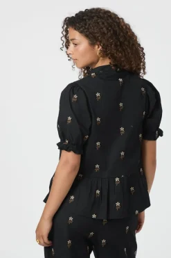 Neo Noir Savy Flower Emb Blouse 166791 100