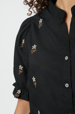 Neo Noir Savy Flower Emb Blouse 166791 100