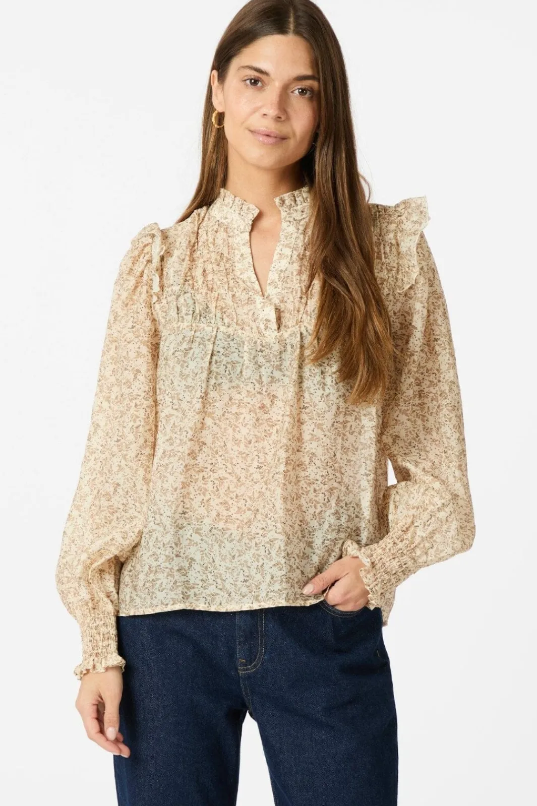 Discount Neo Noir Selfina Graphic Flower Blouse 163522 121
