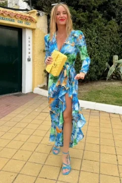 Valentin Studio Senorita Watercolour Dress Blue