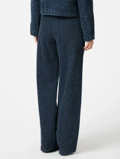 Online Neo Noir Shaya Denim Structure Pants 164345 Dark Blue