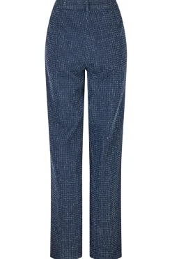 Online Neo Noir Shaya Denim Structure Pants 164345 Dark Blue