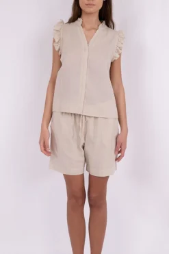 Outlet Neo Noir Shea Linen Shorts Sand