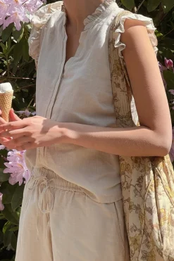 Outlet Neo Noir Shea Linen Shorts Sand