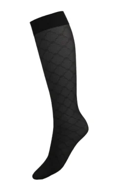 Hot Wolford Sheer Pattern Knee-highs34416 7005 Black
