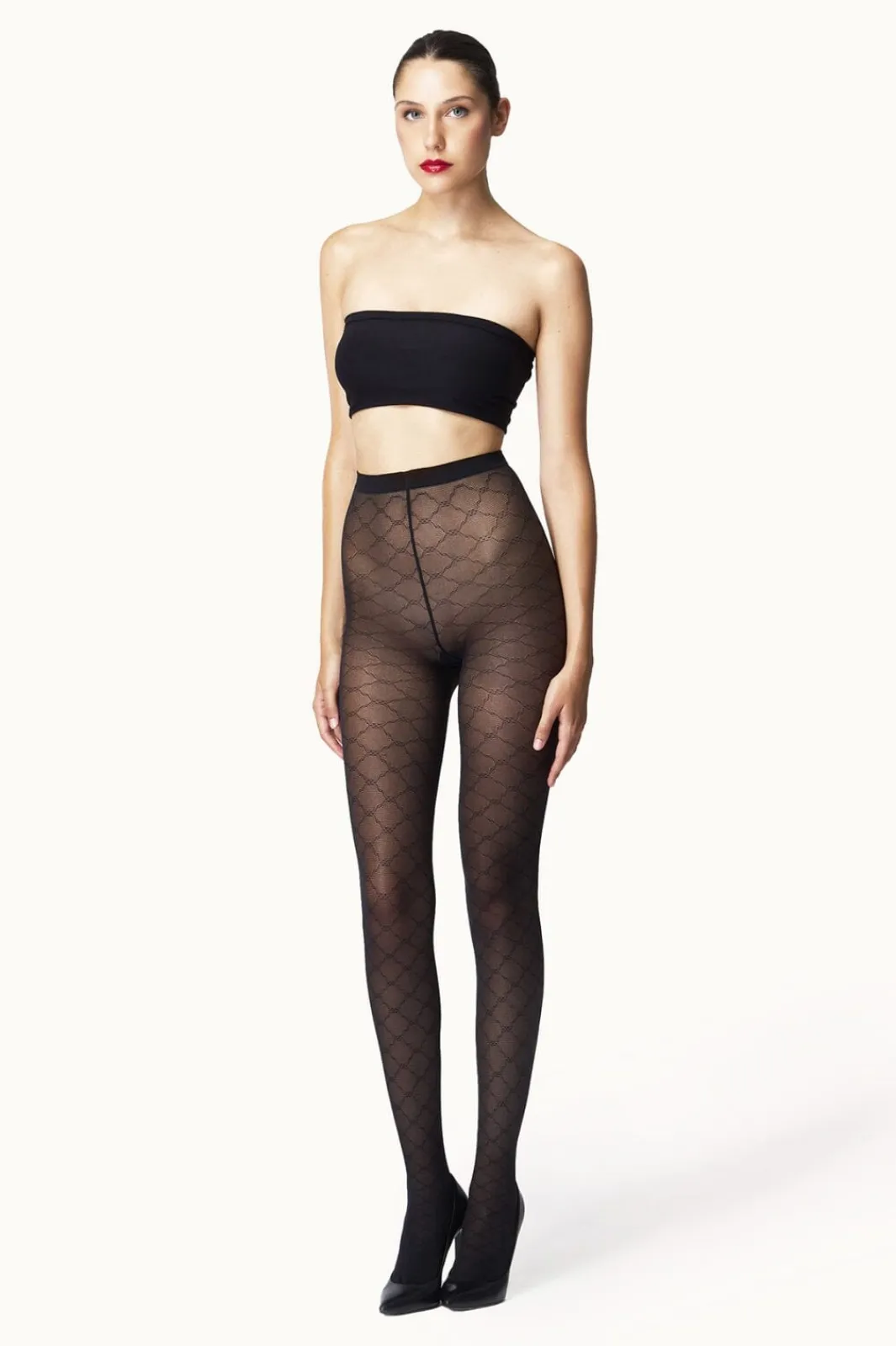 Online Wolford Sheer Pattern Tights17631 7005 Black