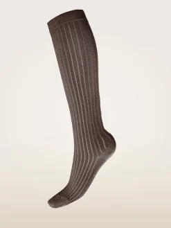 New Wolford Shimmer Rib Knee-highs34427 8294 Kokoa/silver
