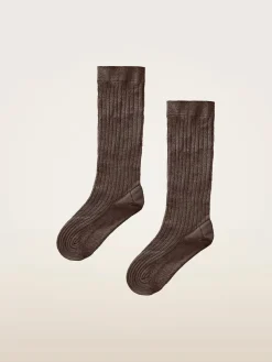 New Wolford Shimmer Rib Knee-highs34427 8294 Kokoa/silver