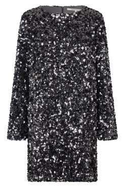 Sale Second Female Shiny Mini Dress 60499 7049 Gungrey Metal