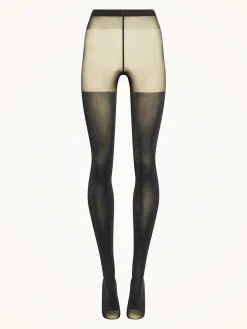 Online Wolford Shiny Sheer Tights Black/Pewter