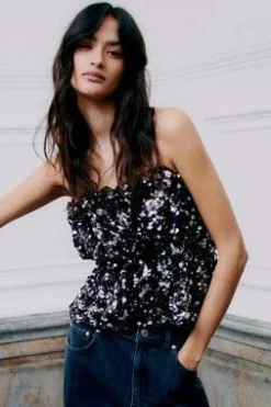 Clearance Second Female Shiny Strap Top 60229 7049 Gungrey Metal