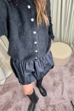 Outlet A-bee Short Balloon Skirt Black