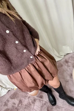 Online A-bee Short Balloon Skirt Dark Brown