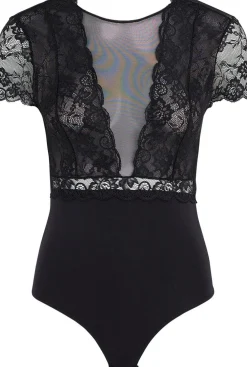 Online Pieces Sicca SS Bodystocking Black