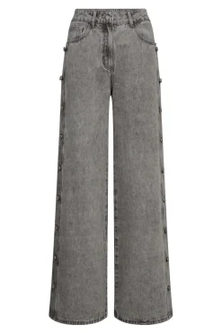Clearance Haute L'Amitié Side Panel Button Jeans HL10328 Light Grey