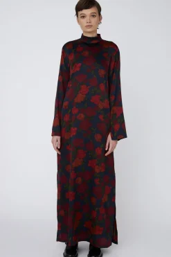 Clearance Stella Nova Silk Dress Longsf53-4205 235 Flower Forest