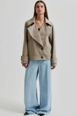Discount Second Female Silvie Trench Jacket 59292 6138 Fallen Rock