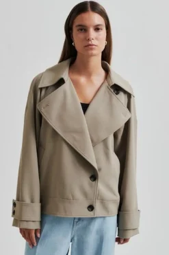 Discount Second Female Silvie Trench Jacket 59292 6138 Fallen Rock
