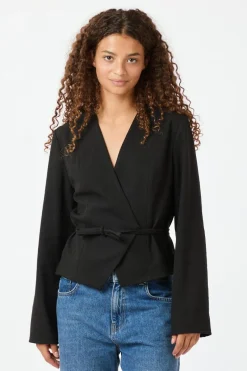 Outlet Neo Noir Simmi Wrap Blouse 164152 Black