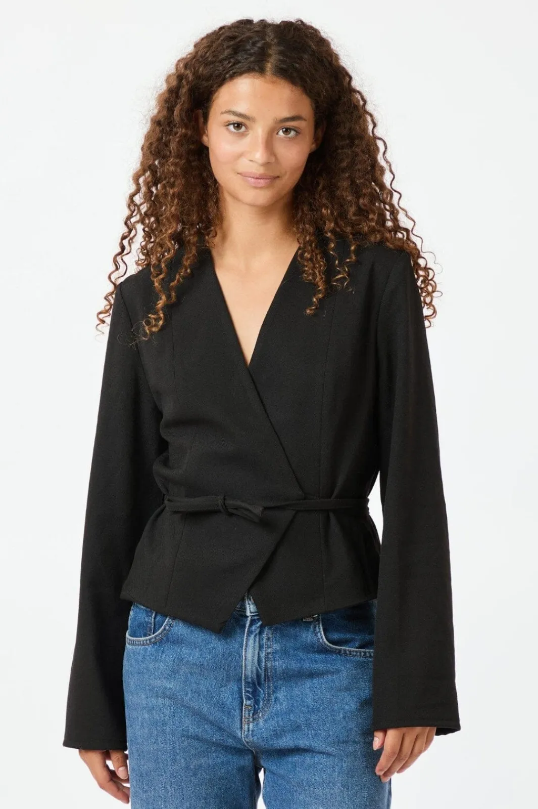 Outlet Neo Noir Simmi Wrap Blouse 164152 Black